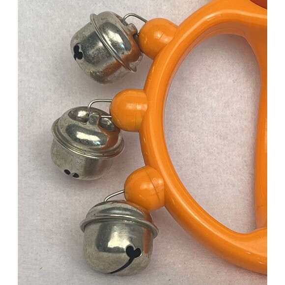 VTG 1980 Bambina Japan Monkey Hand Bell Jingle Orange Child's Rhythm Instrument - Picture 6 of 13